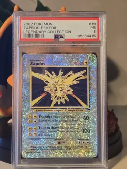 PSA 1 Zapdos Reverse Holo 19 2002 Pokemon Legendary Collection 115846425 - Image 1