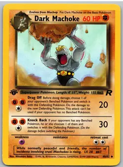 Dark Machoke 40/82 Uncommon Team Rocket Pokemon 1st Edition NM - Image 1