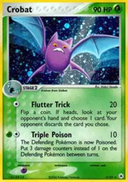 Crobat - 3/101 - Holo Rare LP, English Pokemon EX Hidden Legends - Image 1