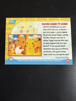 Pokemon Topps 1998 Pikachu's Vacation, "Racing Cheek To Cheek" #48 HOLOFOIL - Image 2