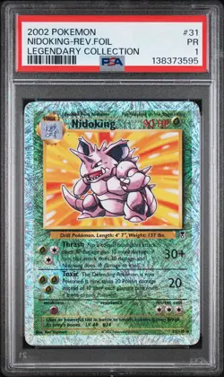 PSA 1 2002 Pokemon Legendary Collection Nidoking 31/110 Reverse Holo + Rapidash - Image 1