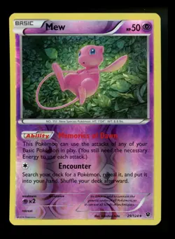 Mew 29/124 XY Fates Collide 2016 Reverse Holo Rare Pokemon Card TCG - Image 1