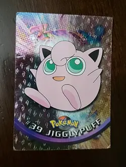 DMG! FLAMES HOLO FOIL #39 Jigglypuff TOPPS Series 1 Black Pokemon Card TCG - Image 1