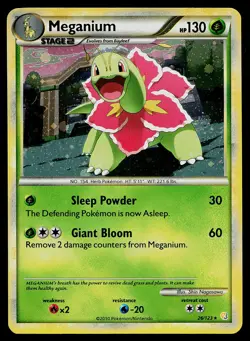 Pokemon Card - Meganium HeartGold SoulSilver 26/123 Holo Rare - Image 1