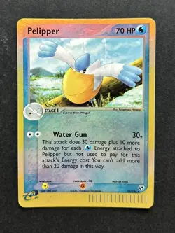 Pokemon Card Pelipper 50/100 ex Sandstorm Vintage Reverse Holo Foil MP 2003 - Image 1