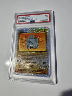 2002 RHYHORN Reverse Foil 90/110 Legendary Collection Pokemon Card PSA 1 LOW POP - Image 1