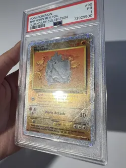 2002 RHYHORN Reverse Foil 90/110 Legendary Collection Pokemon Card PSA 1 LOW POP - Image 2