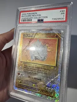 2002 RHYHORN Reverse Foil 90/110 Legendary Collection Pokemon Card PSA 1 LOW POP - Image 3