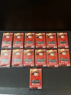 One Piece Card Game OP-13 Carrying On His Will Booster Packs Lot Of 13 - Image 1