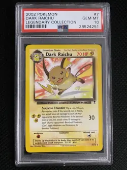 2002 Pokemon Legendary Collection Dark Raichu Card 7/110 - Image 1