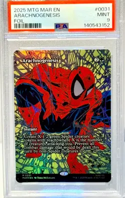 PSA MINT 9 MYTHIC FOIL MTG MARVEL SPIDER-MAN "ARACHNOGENESIS" (#0031) *EXCELLENT - Image 3