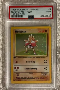 1999 Pokemon GERMAN 1st Edition Hitmonchan Nockchan Holo PSA 9 - Image 1