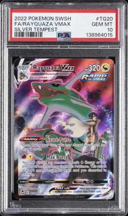 2022 POKEMON SWORD & SHIELD SILVER TEMPEST #TG20 FULL ART/RAYQUAZA VMAX PSA 10 - Image 1