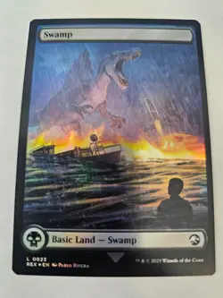 MTG - FOIL Swamp - Jurassic Park - Double Sided - Image 1