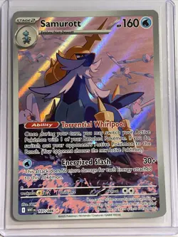 Samurott 107/086 - White Flare - Illustration Rare Holo Pokemon S&V TCG NM - Image 1