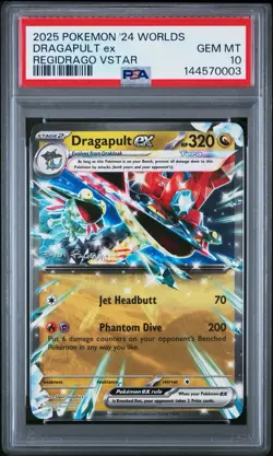 PSA 10 Dragapult ex 2024 Pokemon Worlds Regidrago VStar - Image 1