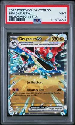 PSA 9 Dragapult ex 2024 Pokemon Worlds Regidrago VStar - Image 1
