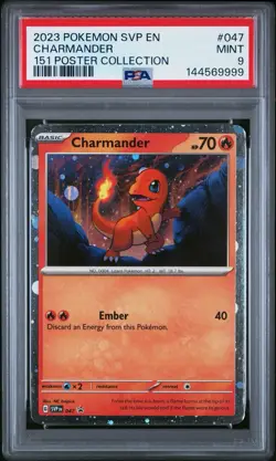 Charmander SVP Black Star Promo 047 151 Poster Collection PSA 9 MINT Pokemon - Image 1