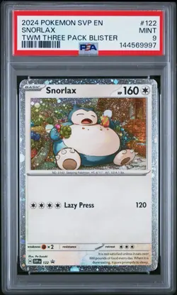 2024 POKEMON SVP EN-SV BLACK STAR PROMO #122 SNORLAX PSA 9 - Image 1