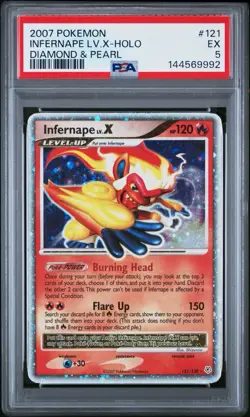 2007 POKEMON DIAMOND & PEARL #121 INFERNAPE LV.X-HOLO PSA 5 - Image 1