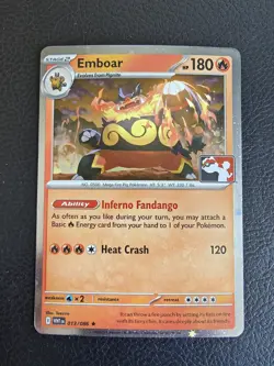 Pokemon TCG - Emboar 013/086 Play Stamped Prize Pack Series 8 Cosmos Holo - Image 1