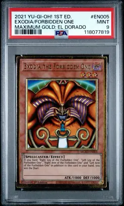 Yu-Gi-Oh Exodia the Forbidden One Maximum Gold El Dorado 1st Edition Holo PSA 9 - Image 2
