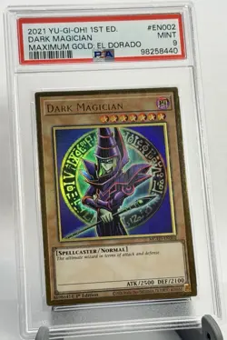 Yugioh PSA 9 MINT Dark Magician MGED-EN002 1st Edition Maximum Gold El Dorado - Image 1