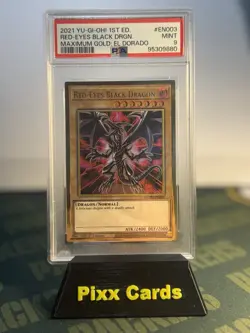 2021 Yu-Gi-Oh! Maximum Gold: El Dorado 1st Edition Red-Eyes Black Dragon PSA 9 - Image 1