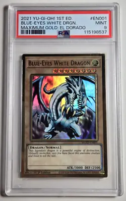 2021 YU-GI-OH! MAXIMUM GOLD EL DORADO Blue Eyes White Dragon MGED-EN001 PSA 9 - Image 1