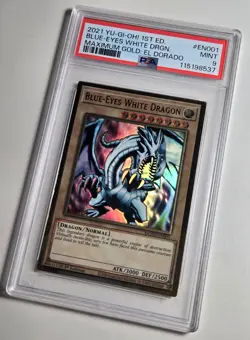 2021 YU-GI-OH! MAXIMUM GOLD EL DORADO Blue Eyes White Dragon MGED-EN001 PSA 9 - Image 3