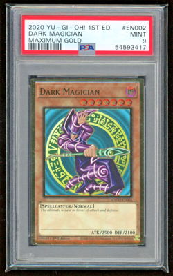 2020 DARK MAGICIAN 1ST ED MAXIMUM GOLD PSA 9 MINT #EN002 YUGIOH KONAMI - Image 1
