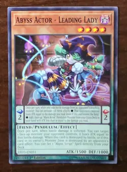 X 1 Abyss Actor Leading Lady NM-M LED3-EN051 1st Edition YuGiOh Card - Image 1