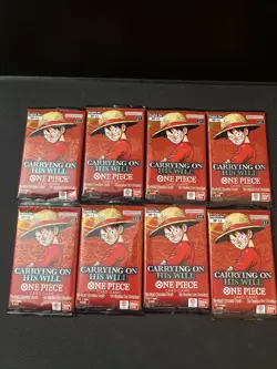 One Piece Card Game OP-13 Carrying On His Will Booster Packs Lot Of 8 - Image 1