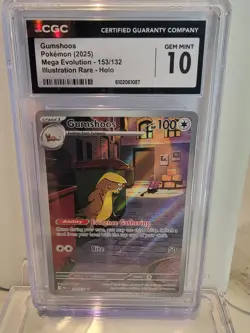 Gumshoos Mega Evolution Illustration Rare Pokemon Card 153/132 CGC 10 - Image 1