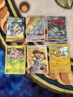 Pokemon Card Bundle – GX, V & Full Art Cards – Pikachu, Zoroark, Zygarde - Image 1