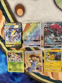 Pokemon Card Bundle – GX, V & Full Art Cards – Pikachu, Zoroark, Zygarde - Image 3