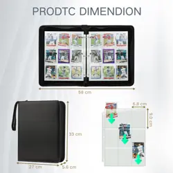 Trading Card Binder with Sleeves 9 Pocket Premium 720 Double Sided Pocket PU ... - Image 2