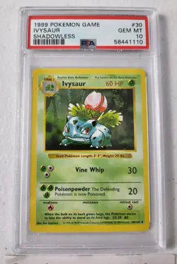 Ivysaur Base Set SHADOWLESS 30/102 *PSA 10 - GEM MINT* WOTC Pokemon Card - Image 3