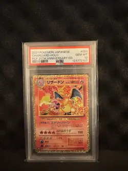 Pokemon TCG PSA 10 2021 Japanese 25th Anniversary Charizard Holo #001 - Image 1