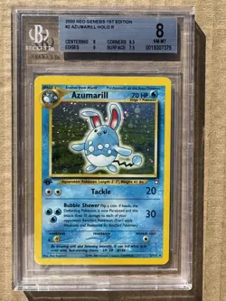 2000 Pokemon Neo Genesis 1st Edition Azumarill #02 Holo BGS 8 - Image 1