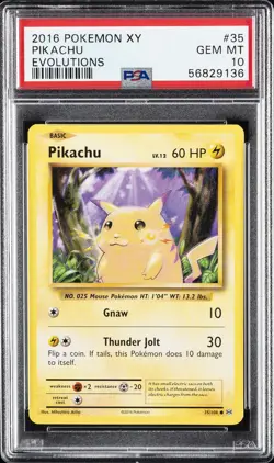 2016 POKEMON XY EVOLUTIONS #35 PIKACHU PSA 10 - Image 1