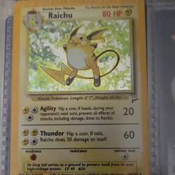 Pokemon Raichu Base Set 2 16/130 Holo Rare Stage 1 80 HP English - Image 1