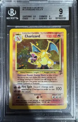 2000 Pokemon Base Set 2 Charizard Holo #4 BGS 9 w/ Subgrades - Epic Wing Swirl - Image 1