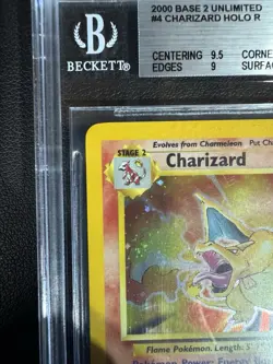 2000 Pokemon Base Set 2 Charizard Holo #4 BGS 9 w/ Subgrades - Epic Wing Swirl - Image 3