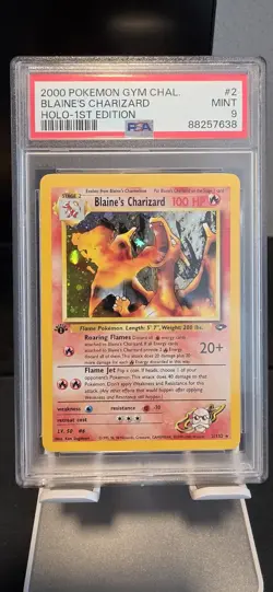 2000 POKEMON GYM CHALLENGE HOLO-1ST EDITION #2 BLAINE'S CHARIZARD PSA 9 #2 - Image 1
