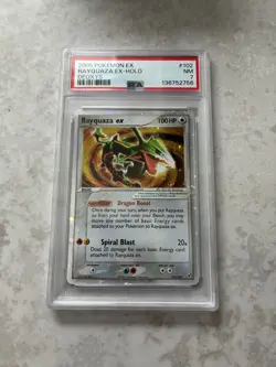 2005 POKEMON EX DEOXYS #102 RAYQUAZA EX-HOLO PSA 7 - Image 1