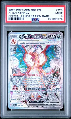 2023 POKEMON OBF EN-OBSIDIAN FLAMES SPECIAL ILLUSTRATION RARE CHARIZARD EX PSA 9 - Image 1