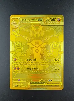 Mega Lucario ex (188/132) Hyper Rare Gold NM/M - Pokemon Mega Evolution TCG - Image 1