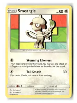 Smeargle 157/214 Rare Lost Thunder Pokemon Near Mint - Image 1