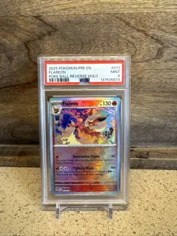 FLAREON PSA 9 2025 POKEMON PRISMATIC EVOLUTIONS #013/131 REVERSE HOLO POKE BALL - Image 1